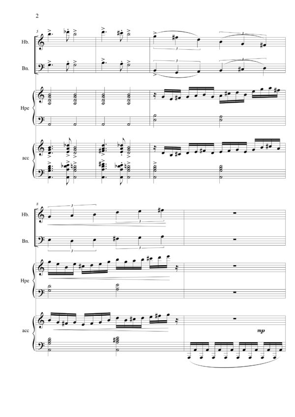 Explorations, suite pour accordéon, hautbois, basson et harpe – Image 2